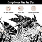 Thboxes 10 Pack Black & White Acrylic Paint Markers, Dual-Tip Acrylic Paint Pen - Image 4