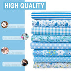 Aubliss 8pcs Fat Quarter Fabric Bundles Quilting Cotton Craft Fabric Pre-Cut - Image 3