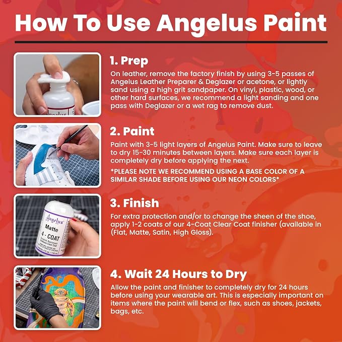 Angelus Acrylic Leather Paint, Best Sellers Kit, Flexible Paint - Image 9