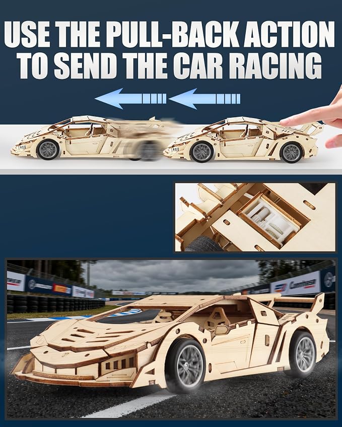 3D Wooden Puzzles for Adult, Brain Teaser DIY Hobbies Gifts for Men Teens - Image 3