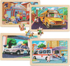 Puzzles for Kids Ages 4-6, 4 Packs 24 Piece Wooden Jigsaw Puzzle for Toddlers - Image 5