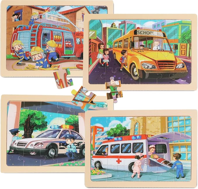 Puzzles for Kids Ages 4-6, 4 Packs 24 Piece Wooden Jigsaw Puzzle for Toddlers - Image 5