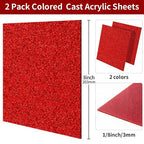 2 PCS 8 x 8 inch Glitter Colored Plexiglass Acrylic Sheets - Image 2