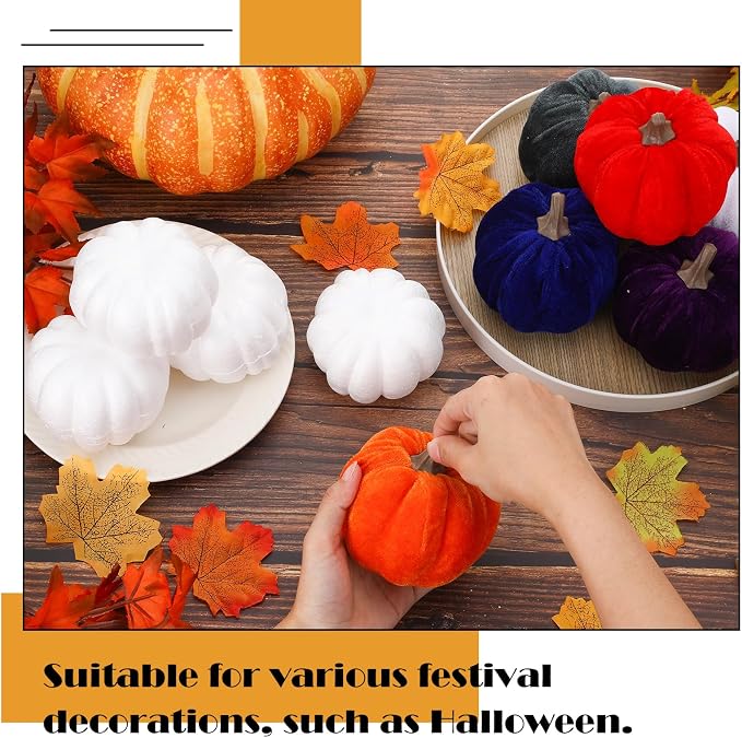 Lenwen 24 Pcs Fall White Foam Pumpkins - Image 2