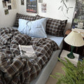 mixinni Vintage Buffalo Plaid Duvet Cover Set California King, 3 Piece Washed by mixinni