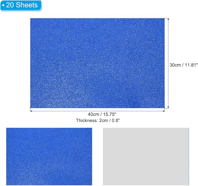 PATIKIL Dark Blue Shiny EVA Glitter Foam Sheet 16x12 Inch 2mm Thick - Image 2