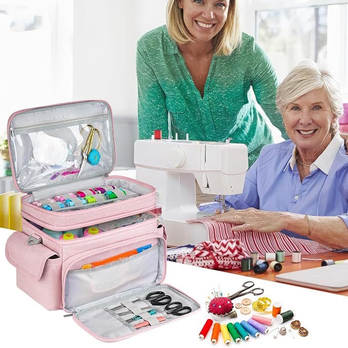 LEFOR·Z Large Sewing Supplies Organizer Storage Bag, Double-Layer Protable - Image 8