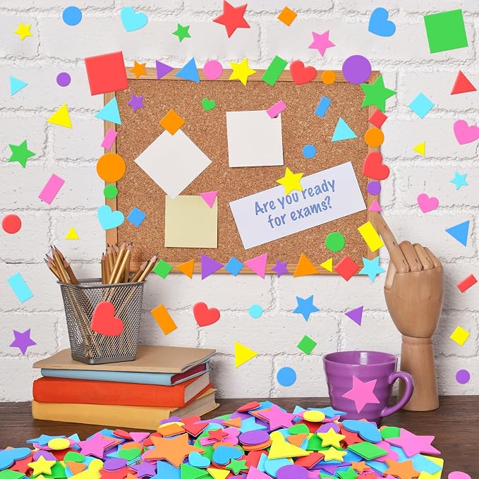 3240Pcs Foam Stickers Foam Shape Stickers Colorful Self Adhesive, 8 Colors - Image 6
