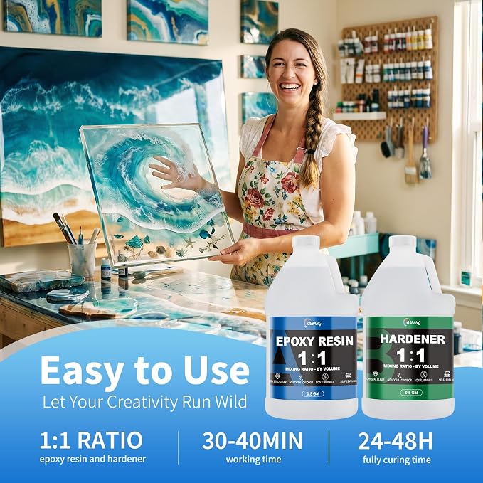 1 Gallon Epoxy Resin Kit Crystal Clear Resin - Image 5