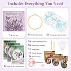 Embroidery Kit for Beginners, 3 Pack Hummingbird and Flower Cross Stitch Kits - Image 2