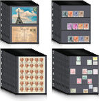 40 Sheet Stamp Pages for Stamp Album Binder 1/2/3/4 Pockets Collectors Postage by Lewtemi