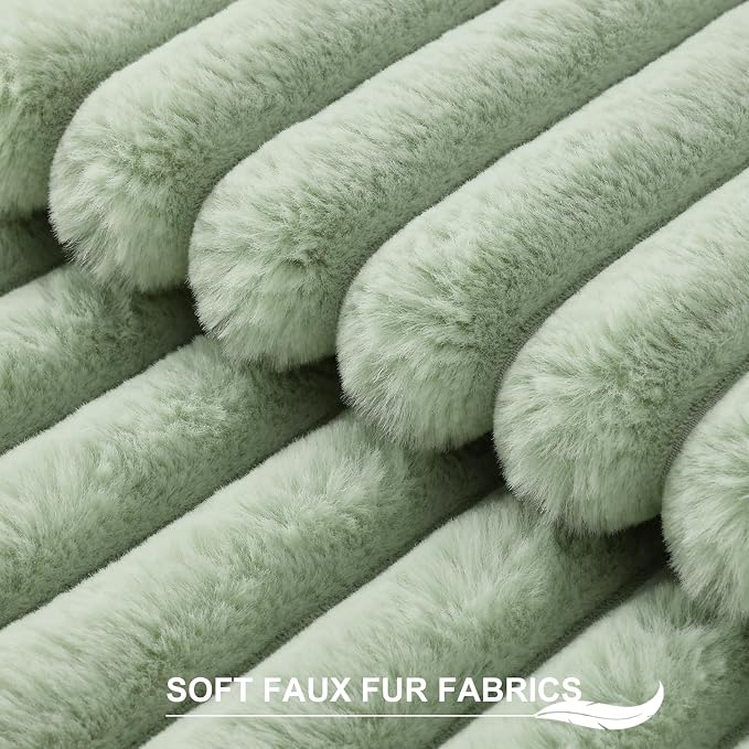 Pallene Faux Fur Plush Throw Pillow Covers 16x16 Set of 2, Luxury Soft Fluffy - Image 2