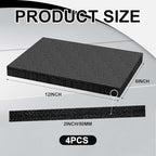 Frienda 4 Pcs 12" x 8" x 2" Polyethylene Foam Sheet Thick Black Packing Foam - Image 2