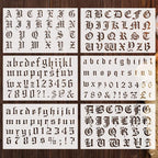 Outus 8 Pieces Letter Stencils Old English Reusable Plastic Calligraphy Letter by Outus