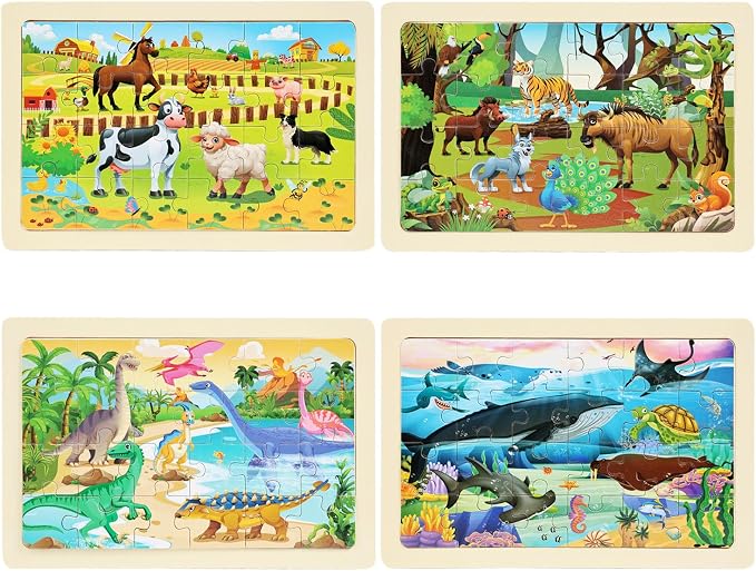 Wooden Puzzles for Kids Ages 4-6, 24 Piece Vehicle Car Construction Jigsaw - Image 2