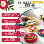 Emri Lane Punch Needle Kit – 6 Floral Design Punch Needle Embroidery Kit w/Monk - Image 6
