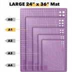 Mandala Crafts Self-Healing Cutting Mat Set – 24" x 36" A1 Purple Pink - Image 3