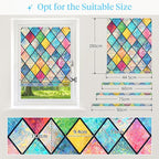 Haton Window Privacy Film Stained Glass Film, Rainbow Decorative Window Cling - Image 5