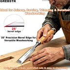 GREBSTK 4-Piece Ultra-Sharp Wood Chisel Set, CR-V Steel Beveled Blades - Image 3