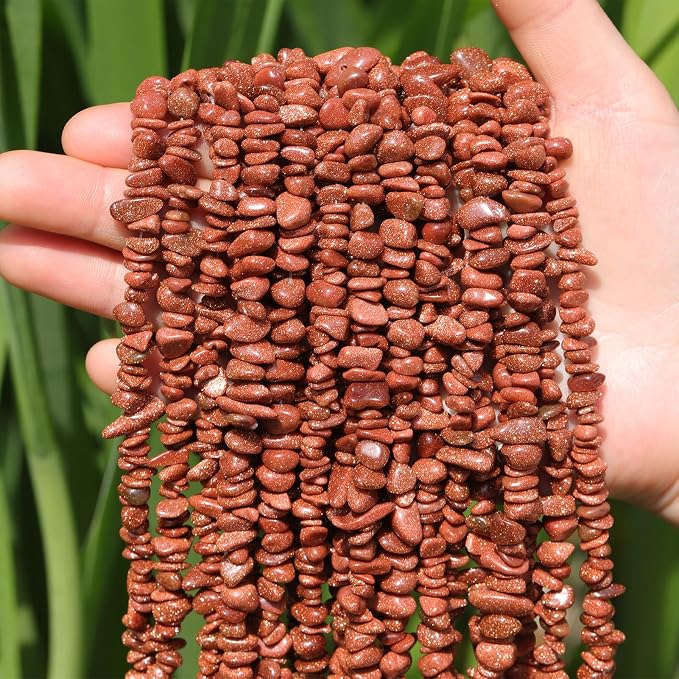 400Pcs 5-8mm Natural Gold Sandstone Chip Stone Beads | Pre-Drilled Irregular - Image 7