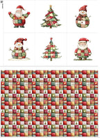 Christmas Patchwork Cotton Fabric Panel – 6 Designs + Bonus Patchwork Sheet by FabricsTown