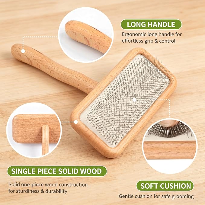 3 Pcs Wool Carders, Wood Hand Carding Brushes - Image 4