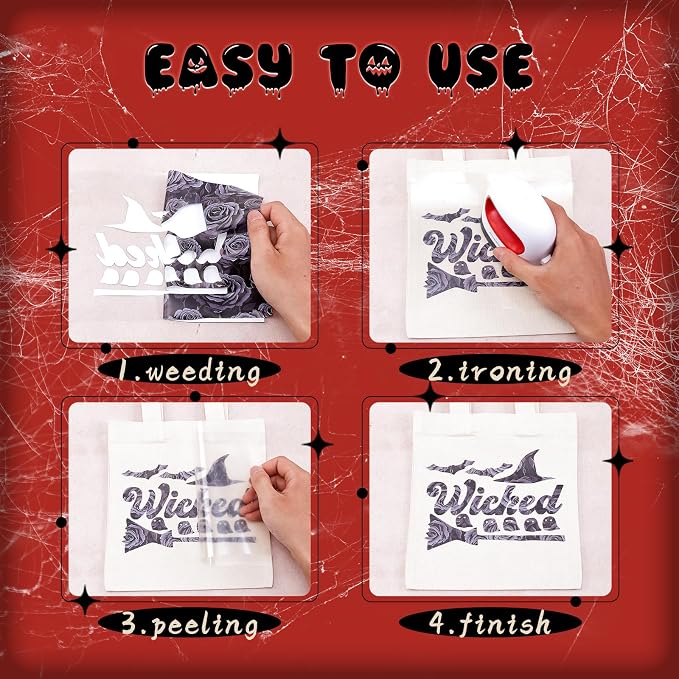 Tintnut Gothic Halloween Heat Transfer Vinyl, easy cut & weed, stretch washable - Image 4