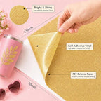 Glitter Permanent Vinyl, 8 Pack 12" x 10" Sparkle Glitter Adhesive Vinyl Sheets - Image 4