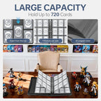 Trading Card Binder, Premium 9 Pocket Double Sided 720 Pocket PU Card - Image 3