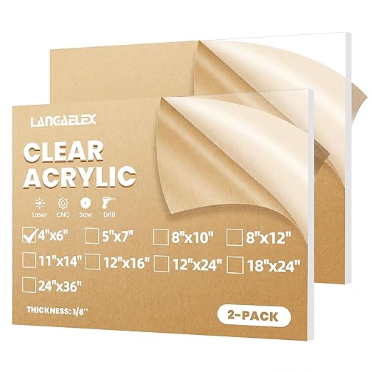 2 Pack 4x6 1/8" Clear Plexiglass Sheets by Langaelex