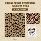 Leopard Boho Permanent Adhesive Vinyl 16 Sheets 12'' x 10'' | Zebra Animal - Image 2