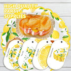 168 Pcs Lemon Party Decorations Yellow Lemons Scalloped Plates Napkins Cups - Image 4