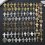 WOCRAFT 100pcs Cross Charms for Jewelry Making Assorted Jewelry Bangle Bracelet - Image 6