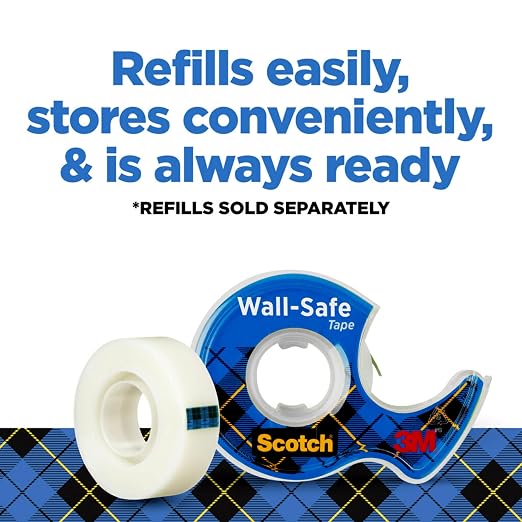 Scotch Wall-Safe Tape, 4 Dispensered Rolls, Sticks Securely, Removes Cleanly - Image 7