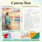 Paint by Numbers Kit for Adults, Beach DIY Acrylic Painting Kit, 16x20 Inch | - Image 3