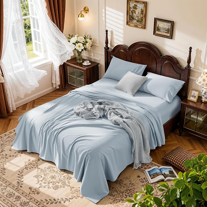 LBRO2M 1000 Thread Count 100% Egyptian Cotton Sheets Set California King Size by LBRO2MBedding