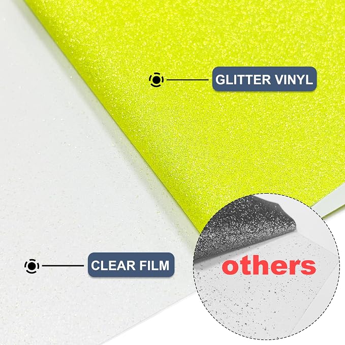 Neon Yellow Glitter Heat Transfer Vinyl 12" x 5 ft HTV - Image 4