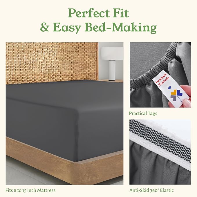California Design Den 100% Organic Cotton King Fitted Sheet Only, King Deep - Image 6