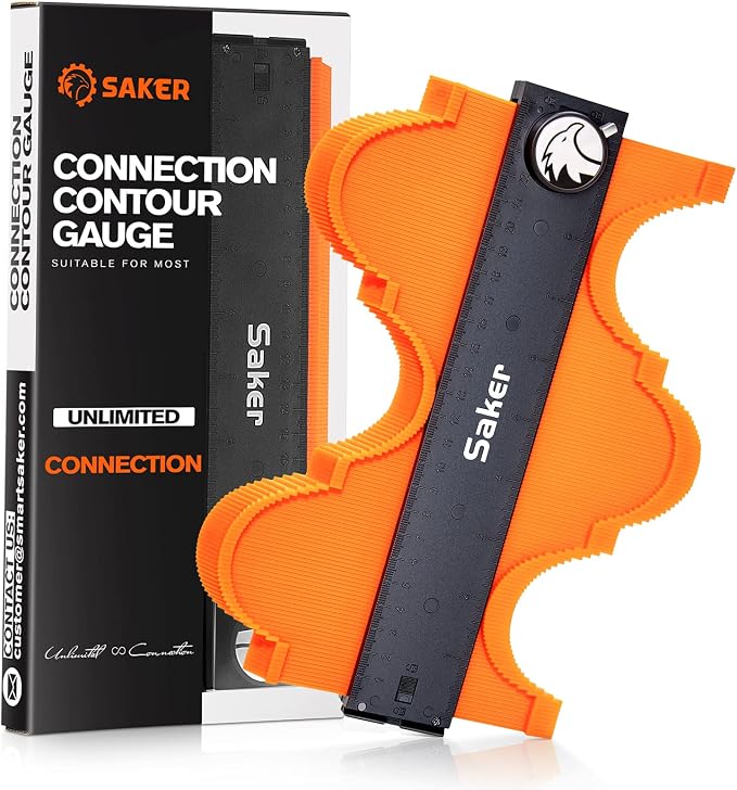 Saker Contour Gauge Profile Tool- Adjustable Lock-Precisely Copy Irregular by Saker