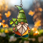Shamrock Lucky Gnome Acrylic Suncatcher by Unknown