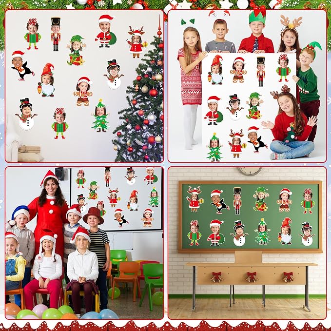 60pcs Christmas Theme Cutouts Xmas Holiday Bulletin Board Decorations Xmas - Image 7