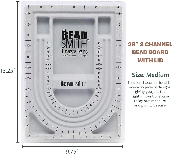 The Beadsmith Bead Board with Cover, 6 Recessed Compartments, 13.25 x 9.75 - Image 3