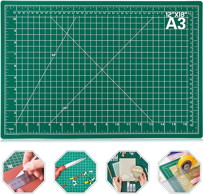 anezus Self Healing Sewing Mat, 12inch x 18inch Rotary Cutting Mat Double Sided by anezus