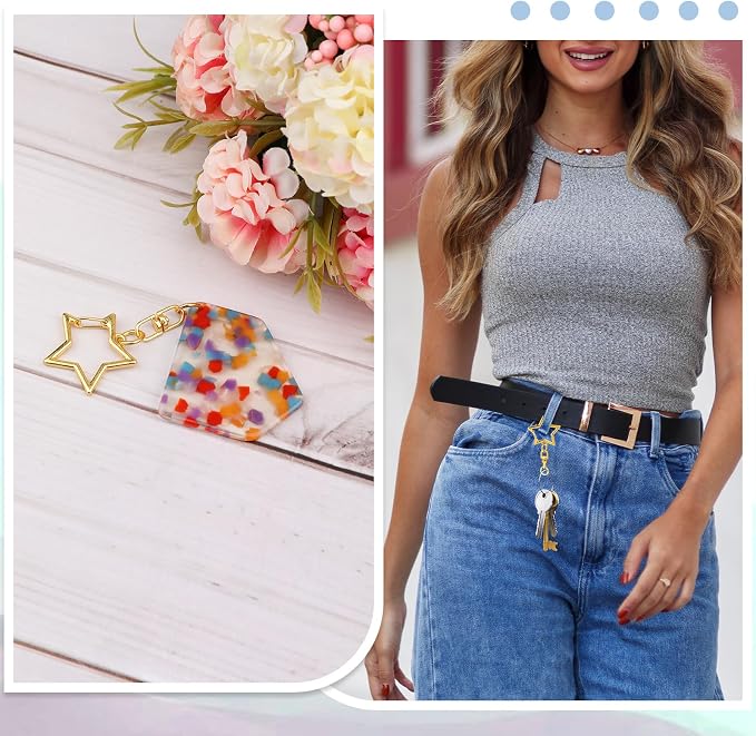 50 Pcs Star Lobster Claw Clasp Star Keychain Clip Gold Star Shaped Spring Snap - Image 4