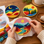 Zhenqing Sun Moon Landscape Stamped Cross Stitch Kit, 3 Pack 11CT Printed - Image 3