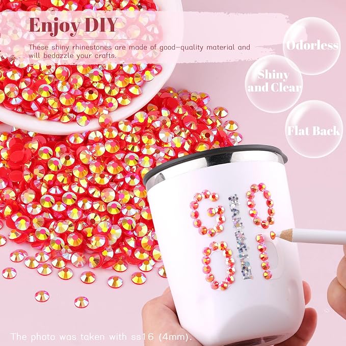 12000PCS 2mm Resin Jelly Rhinestones in Bulk, Bedazzling Flatback Crystals - Image 4