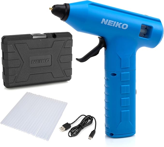 NEIKO 10582A Cordless Glue Gun, 20W Rechargeable Hot Glue Gun, 20 Glue Sticks by NeikoTools