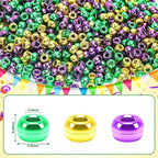UPINS 1200Pcs Mardi Gras Pony Beads - Image 2