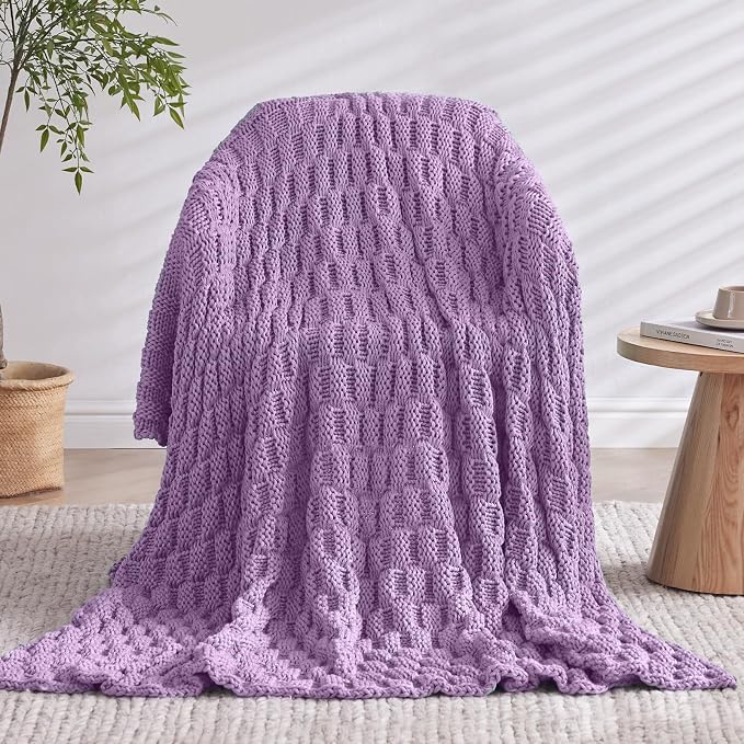 Knitted Weighted Blanket Adult, No Beads Heavy Blanket 60” x 80'' 12lbs - Image 9