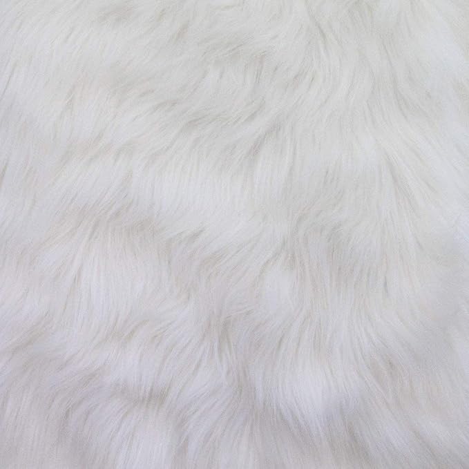 Faux/Fake Fur Shaggy WHITE Fabric By the Yard by FabricEmpire